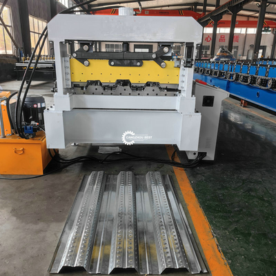YX1000 0.3-1.2 มิลลิเมตร พื้น Deck โปรไฟล์เหล็ก Roll การสร้างเครื่องจักร 380VAC สําหรับตลาดตุรกี