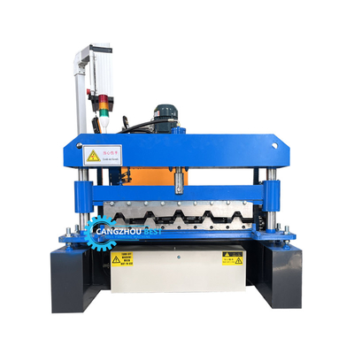 Plc การควบคุมตัดอัตโนมัติ Ppgi เหล็กปีกสูง หลังคาแผ่น Cold Roll การสร้างเครื่องจักรสําหรับซิมบับเวีย