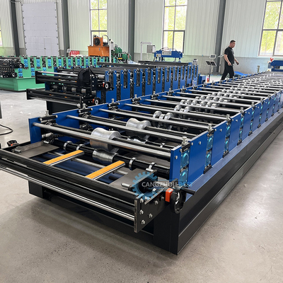 Plc การควบคุมตัดอัตโนมัติ Ppgi เหล็กปีกสูง หลังคาแผ่น Cold Roll การสร้างเครื่องจักรสําหรับซิมบับเวีย