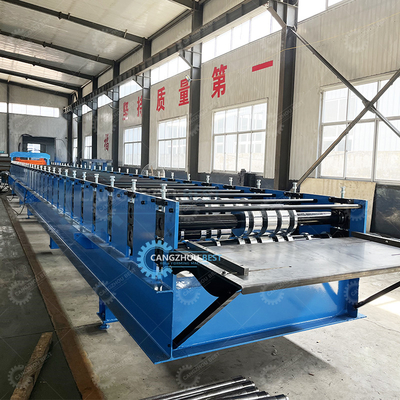แกลนไซด์ Flying Cutter ไม่หยุด 20m / min Decking ดินเหล็กแผ่นกล่องการสร้างเครื่อง