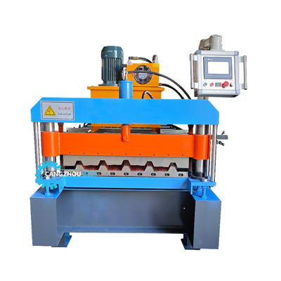 Hydraulic Plc Control Metal Roofing Sheet Roll Forming Machine สําหรับวัสดุก่อสร้าง