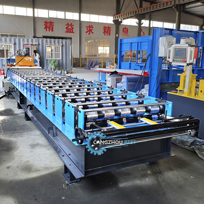 Hydraulic Plc Control Metal Roofing Sheet Roll Forming Machine สําหรับวัสดุก่อสร้าง