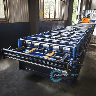 Hydraulic Plc Control Metal Roofing Sheet Roll Forming Machine สําหรับวัสดุก่อสร้าง