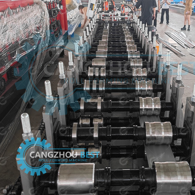 Double Line Metal Steel Garden Safty Palisde Fence Profile Machine เครื่องปั้นม้วน