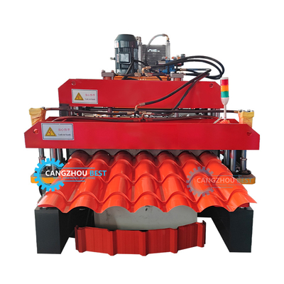 เครื่องกํากับ PLC สแตนเลสสี แผ่นหลังคาชั้นสอง เครื่องปั้นม้วนกระเบื้องไม้ยาง