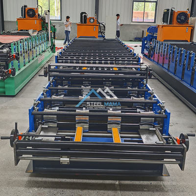 ไฮดรอลิกพลังงาน 5.5kw สีหลังคาชั้นสอง IBR กระบอก corrugated เครื่องปั้นม้วน