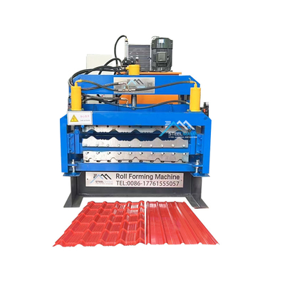 ไฮดรอลิกพลังงาน 5.5kw สีหลังคาชั้นสอง IBR กระบอก corrugated เครื่องปั้นม้วน