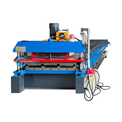 เครื่องตัดไฮดรอลิก 5.5kw เหล็กเหล็กกระปุก แผ่นหลังคาชั้นสอง โปรไฟล์กลมสร้างเครื่อง