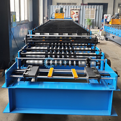 เครื่องตัดไฮดรอลิก 5.5kw เหล็กเหล็กกระปุก แผ่นหลังคาชั้นสอง โปรไฟล์กลมสร้างเครื่อง