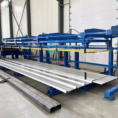 อัตโนมัติเต็มพลังงานไฮดรอลิก 4kw เครื่องปรับปรุงม้วนกระบอกหลังคาแบบ corrugated 2 ชั้น