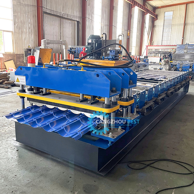 สีเหล็ก 3kw เซอร์โม่เตอร์ความเร็วสูง Zee Roofing Q Tile Roll Forming Machine