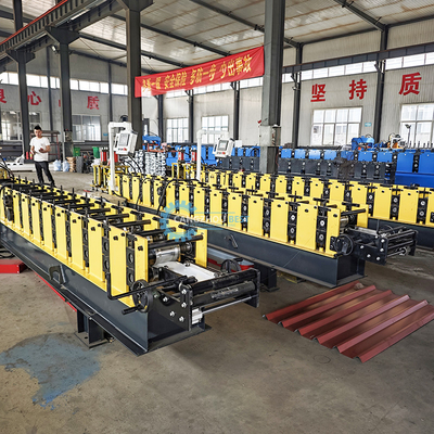 PLC การควบคุม ไฮดรอลิก Mold ตัด T Profile รูปทรง V รั้วทําเหล็ก Roll Forming Machine