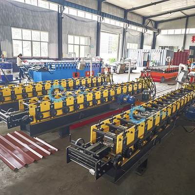 PLC การควบคุม ไฮดรอลิก Mold ตัด T Profile รูปทรง V รั้วทําเหล็ก Roll Forming Machine