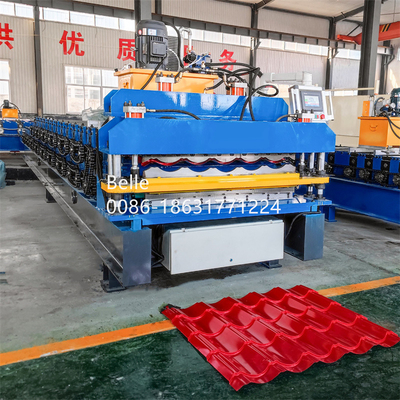 อลูมิเนียมเหล็ก ไฮดรอลิกการตัดกระเบื้องกระเบื้อง Roll Forming Machine