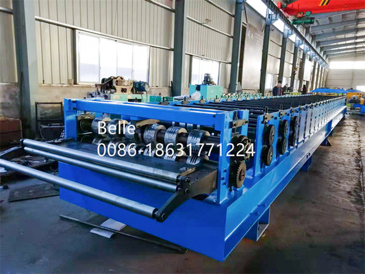 อลูมิเนียมเหล็ก ไฮดรอลิกการตัดกระเบื้องกระเบื้อง Roll Forming Machine