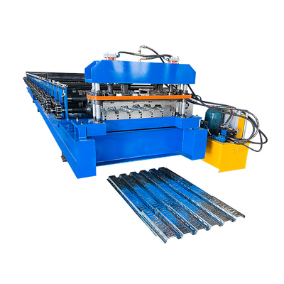 1250 มิลลิเมตรความกว้างของพื้น Deck Roll Forming Machine กับความยาวการตัดปรับและชนิดการตัดไฮดรอลิก