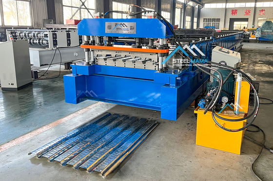 1250 มิลลิเมตรความกว้างของพื้น Deck Roll Forming Machine กับความยาวการตัดปรับและชนิดการตัดไฮดรอลิก