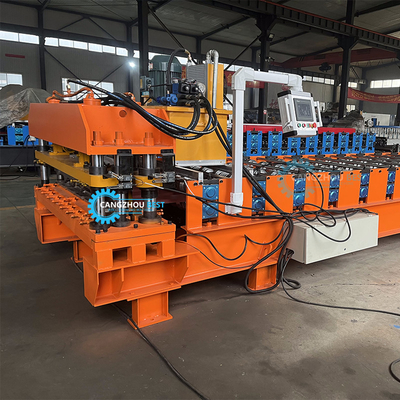เครื่องตัดไฮดรอลิก 5.5kw พลังงาน สี โปรไฟล์เหล็ก รัสเซีย เครื่องปั้นม้วนกระเบื้อง