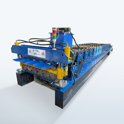 โปรไฟล์เหล็กชั้นสองข้อมือสูง ซิมบับเว่ย ยอดนิยม Roofing Sheet Roll Forming Machine