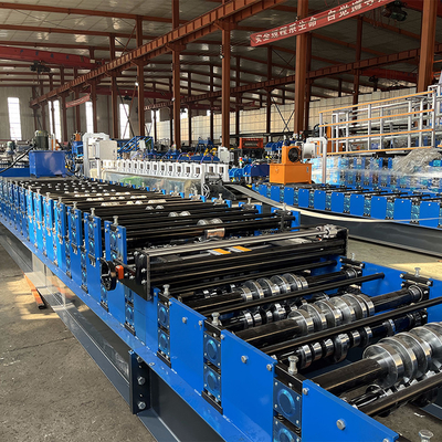 โปรไฟล์เหล็กชั้นสองข้อมือสูง ซิมบับเว่ย ยอดนิยม Roofing Sheet Roll Forming Machine