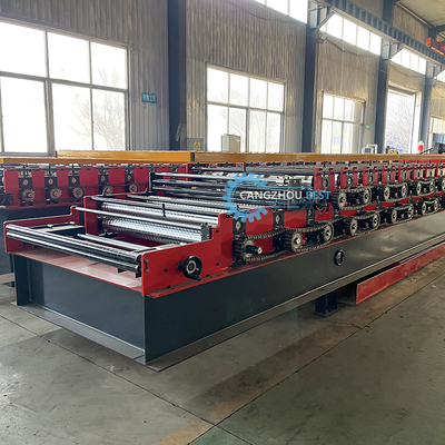 USA Design PLC Control Auto Cutting Double Layer Roof Sheet Roll Forming Machine เครื่องปั้นแผ่นหลังคาแบบสองชั้น