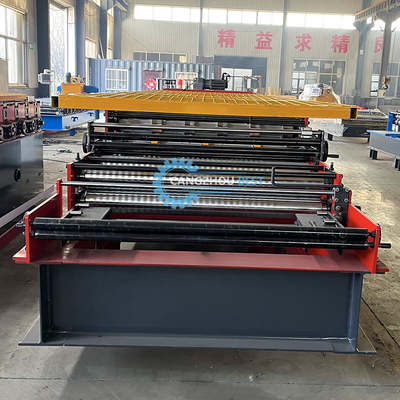 USA Design PLC Control Auto Cutting Double Layer Roof Sheet Roll Forming Machine เครื่องปั้นแผ่นหลังคาแบบสองชั้น