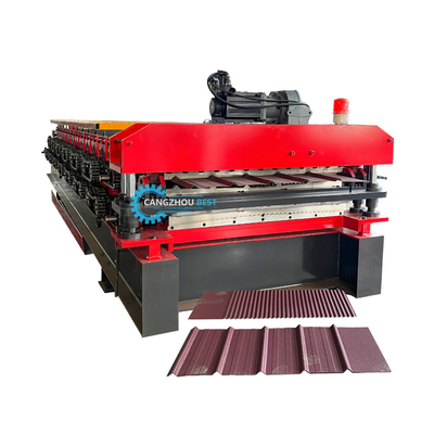 อัตโนมัติ PLC การควบคุม โปรไฟล์เหล็ก ชั้นสองหลังคาแผ่น Roll การสร้างเครื่อง