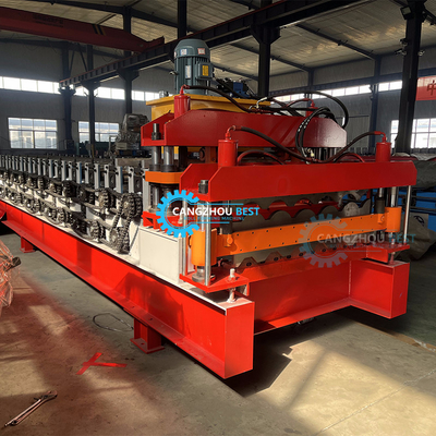 ความกว้างของโค้ล 1220mm หลังคา Tile&amp; Trapezodial หลังคาแผ่นชั้นสอง Roof Roll Forming Machine