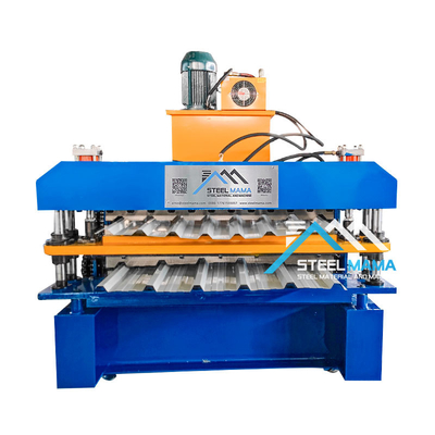 5.5Kw พลังงานมอเตอร์หลัก เครื่องทําแผ่นหลังคาชั้นสอง 8-12m / นาที ความเร็วในการสร้างสําหรับหลังคาที่ยั่งยืน