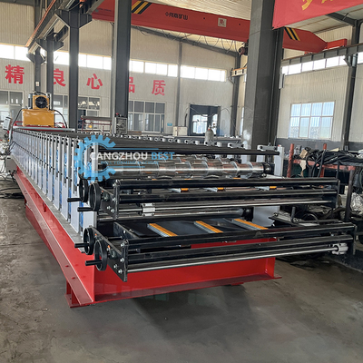 อัตโนมัติการทํางาน Steel Tile Roof Sheet Machine สําหรับการผลิตที่เรียบ