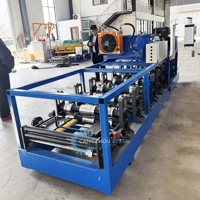 Customzied Portable Kr18 Standing Seam Roof Sheet Roll Forming Machine With Auto Seamer เครื่องพัดแผ่นหลังคาแบบยืน พร้อมเครื่องพัดผ้าออโต้