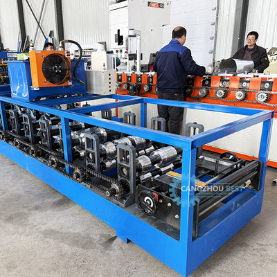 Customzied Portable Kr18 Standing Seam Roof Sheet Roll Forming Machine With Auto Seamer เครื่องพัดแผ่นหลังคาแบบยืน พร้อมเครื่องพัดผ้าออโต้