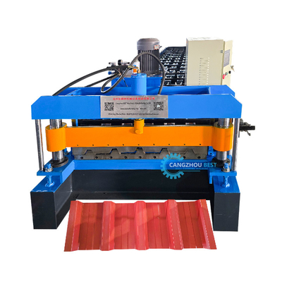สีเหล็ก โปรไฟล์สแตนเลสขาขาสูง IBR Trapezoidal Roof Sheet Roll Forming Machine