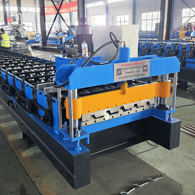 สีเหล็ก โปรไฟล์สแตนเลสขาขาสูง IBR Trapezoidal Roof Sheet Roll Forming Machine