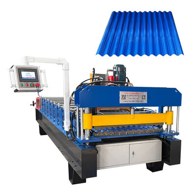 เครื่องปรับปรุงม้วนตัดแบบไฮดรอลิกที่ควบคุมโดย PLC สําหรับแผ่นหลังคาแบบคลื่นในระยะเวลา 8-12m/min