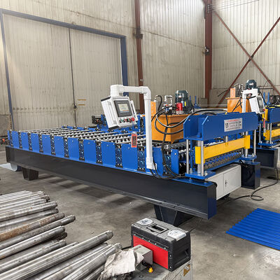 เครื่องปรับปรุงม้วนตัดแบบไฮดรอลิกที่ควบคุมโดย PLC สําหรับแผ่นหลังคาแบบคลื่นในระยะเวลา 8-12m/min