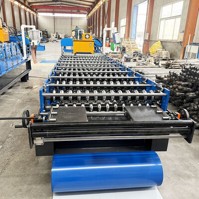 เครื่องปรับปรุงม้วนตัดแบบไฮดรอลิกที่ควบคุมโดย PLC สําหรับแผ่นหลังคาแบบคลื่นในระยะเวลา 8-12m/min