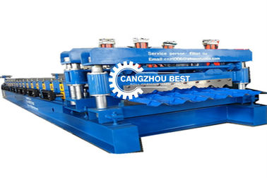 ไฮดรอลิกพลังงาน 5.5kw PLC การควบคุมกล่องก้าว Roof Tile&amp;กระจกกระจกเครื่องปั้น