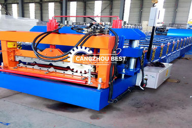 ไฮดรอลิกพลังงาน 5.5kw PLC การควบคุมกล่องก้าว Roof Tile&amp;กระจกกระจกเครื่องปั้น