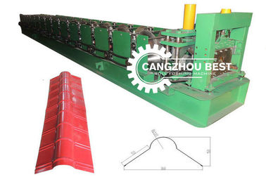 สีสแตนเลส สแตนเลสโปรไฟล์ วัสดุ ความหนา 0.25-0.6mm สแตนเลสหลังคา Ridge Cap Roll Forming Machine