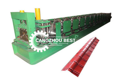 สีสแตนเลส สแตนเลสโปรไฟล์ วัสดุ ความหนา 0.25-0.6mm สแตนเลสหลังคา Ridge Cap Roll Forming Machine