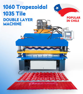 เครื่องขึ้นรูปม้วนแผ่นหลังคาสองชั้นผนังและหลังคา 8.5kw คอมพิวเตอร์