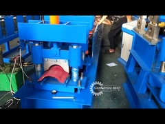 เครื่องขึ้นรูปม้วนฝาครอบสันหลังคากระเบื้องเหล็กสี 0.4 มม. Ce